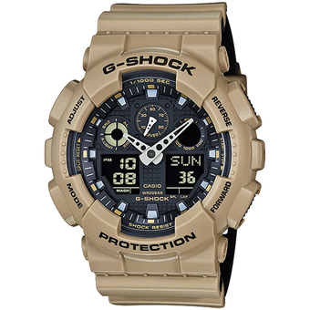Casio G-Shock นาฬิกาข้อมือผู้ชาย สายเรซิ่น รุ่น GA-100L-8A - สีน้ำตาล