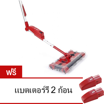 JOWSUA JOWSUA Swivel Sweeper ไม้กวาดไฟฟ้า รุ่น G6 (สีแดง) ฟรี แบตเตอร์รี่ 2 ก้อน
