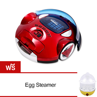 JOWSUA Robot Vacuum Cleaner หุ่นยนต์ดูดฝุ่นอัจฉริยะ รุ่น TP-AVC702 (สีแดง) Free Egg Steamer-Yellow