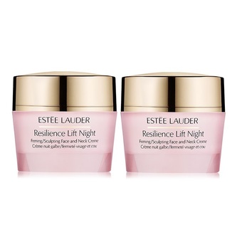 ESTEE LAUDER Resilience Lift Night Firming/Sculpting Face and Neck Creme ขนาดทดลอง 15 ml (2 กระปุก)