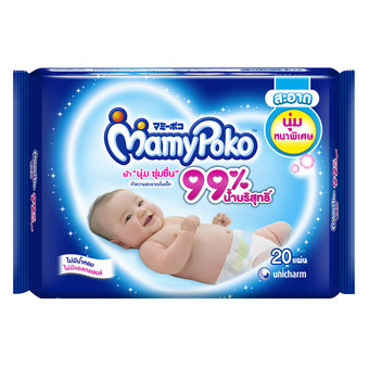 ขายยกลัง ! ผ้านุ่มชุ่มชื่นทำความสะอาดก้นเด็ก Mamy Poko ขนาด 24 แพ็ค แพ็คละ 20 ชิ้น (ทั้งหมด 480 ชิ้น)