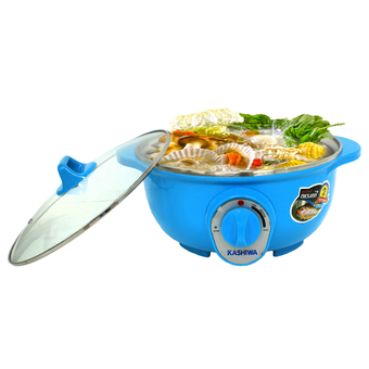 KASHIWA หม้อสุกี้ กระทะไฟฟ้าก้นตื้น รุ่น KW-100A (สีฟ้า)
