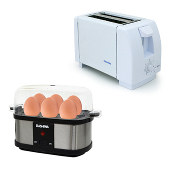 KASHIWA เครื่องปิ้งขนมปัง รุ่น YT-2001(สีขาว) + KASHIWA เครื่องนึ่งไข่ไฟฟ้า Egg Boiler รุ่น SC-01