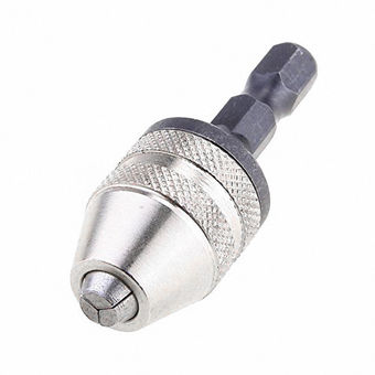 1/4" Keyless Drill Bit Chuck Hex Shank Adapter Converter 0.3mm-3mm Quick Change"