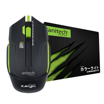 ANITECH MOUSE GAMING ZX920 BLACK + PAD MP141-B