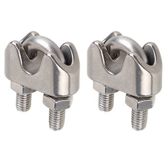 304 Stainless Steel M8 Wire Rope Clip Set of 2 Silver