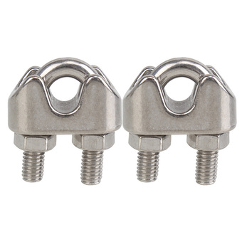 M10 Stainless Steel Wire Rope Clip Set of 2 Silver
