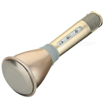 TUXUN K068 Mobile Phone Karaoke Condenser Wireless Bluetooth Microphone - (Gold)