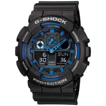 Casio G-Shock นาฬิกาข้อผู้ชาย สีดำ สายเรซิน รุ่น GA-100-1A2DR