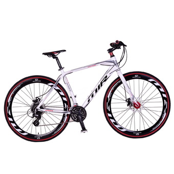 MIR จักรยานไฮบริด 700C / ตัวถัง อลูมิเนียม ไซส์ 49 / เกียร์ SHIMANO 24 สปีด / รุ่น OMICRON (สีบอร์น/ขาว)