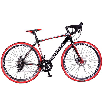 COYOTE จักรยาน CYCLOCROSS ขนาด 700C / ตัวถัง อลูมิเนียม ไซส์ 49 / เกียร์ SHIMANO 14 สปีด / รุ่น CIVATA (สีดำ/แดง)
