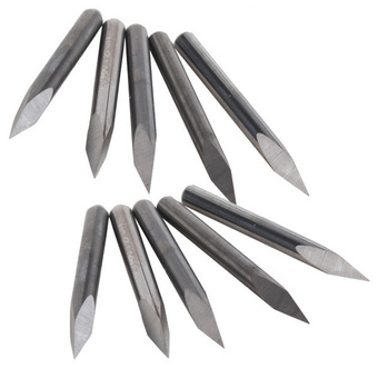 Parallel Carbide CNC PCB Milling Cutter Bits Set of 10 (Silver)