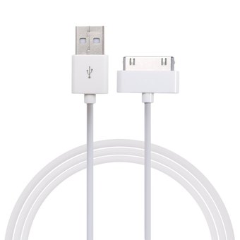 30Pin Cable USB Sync Data Charging 1M for iPhone 4 4s iPad iPod (White) - Intl