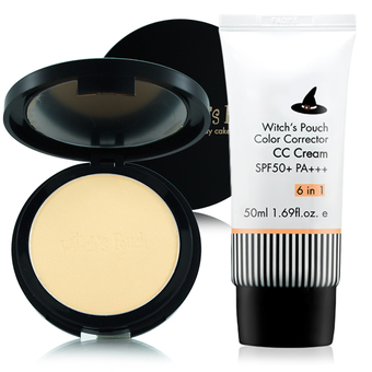 Witch&#039;s Pouch Velvet Two Way Cake 12g. #21 Natural Beige + Witch&#039;s Pouch CC Cream SPF50+PA+++ 50ml