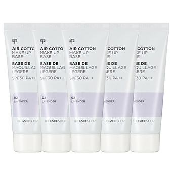 THEFACESHOP เบสม่วง Air Cotton Make Up Base SPF30/PA++40ml [ 02 Lavender] x 5 หลอด
