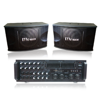 MC ROCK ชุดเพาเวอร์มิกเซอร์ STA-DR202+MC ROCK ลำโพงคู่ 10 นิ้ว รุ่น CS-451 - Black