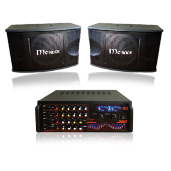 Mc Rock Stereo Power Mixer Digital Echo Karaoke รุ่น STA-DR204+Mc Rock ลำโพงคู่ 10 นิ้ว รุ่น CS-451
