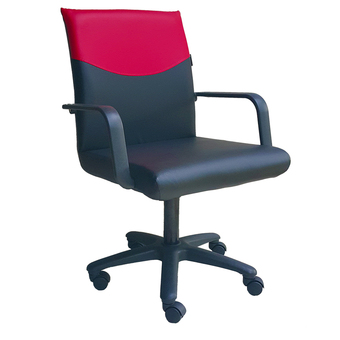 Inter Steel เก้าอี้สำนักงาน รุ่น Office Chair01 ( เบาะหนังสีดำ/แดง )