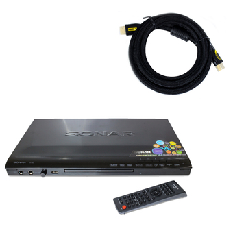 Sonar DVD เครื่องเล่นดีวีดี HDMI รุ่น SV-362 Platinum (สีดำ) + สาย HDMI
