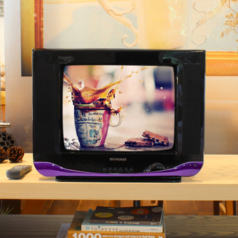 Sonar TV CRT 14 นิ้ว Crystal-Design ทีวี 14 รุ่น 14FN81 (สีม่วงดำทูโทน)