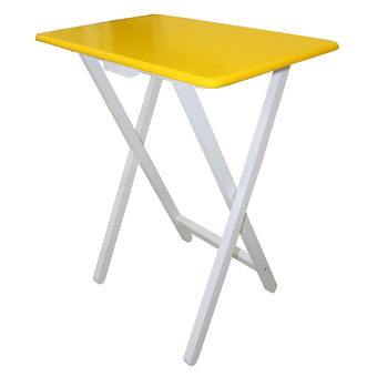Intrend Design โต๊ะโน๊ตบุ๊ค ขาพับ ไม้ยางพารา - สีเหลือง