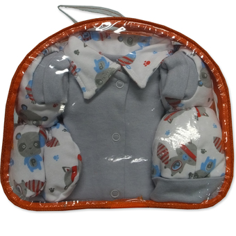 PalmandPond Gift Set แรกเกิดลายแลคคูล (สีเทา)