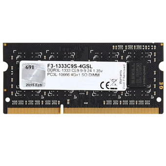 G.SKILL RAM NOTEBOOK DDR3/1333 G.SKILL VALUE SERIES 4 GB