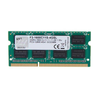 G.SKILL RAM For NoteBook DDR3-RAM N/B 4/1600 G.SKILL VALUE SERIES (1600C11S-4GSL) 1X4