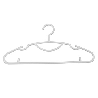 Plasticworld ไม้แขวนเสื้อพลาสติกชนิดหนา 16" สีขาว แพ็ค 5 x 20"