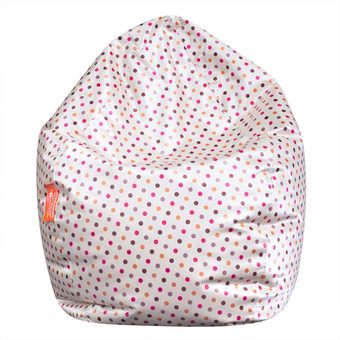 Esupersave เก้าอี้ Beanbag ทรงหยดน้ำ Ø80 ซม. (ลายจุดหลากสีพื้นครีม)