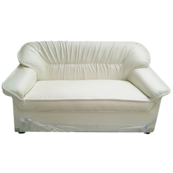 PT โซฟา 2 ที่นั่งหุ้มหนัง PVC รุ่น SF-1 (สีครีม)