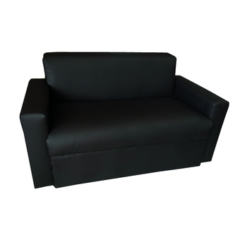 PT โซฟา 2 ที่นั่งหุ้มหนัง PVC รุ่น SF-3 (สีดำ)