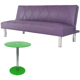 U-RO DECOR DIAMONDโซฟาเบด3ที่นั่ง(สีม่วง) +โต๊ะข้าง รุ่นโตรอนโต-TOROTO -สีเขียว