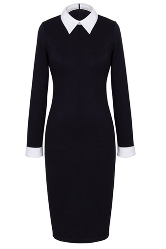 Women&#039;s Long Sleeve Pencil Dress Black S