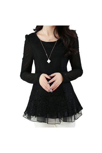 Han edition long sweet lace shirt