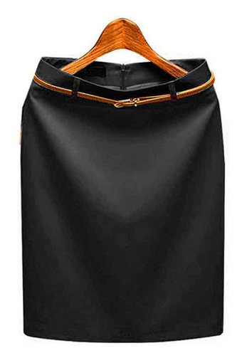 Sunweb Women High Waist Solid Pencil Skirt OL Work Formal Slim Mini Skirt (Black)