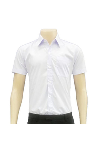 Hi-Class เสื้อเชิ๊ต สีขาว แขนสั้น เข้ารูป (White)