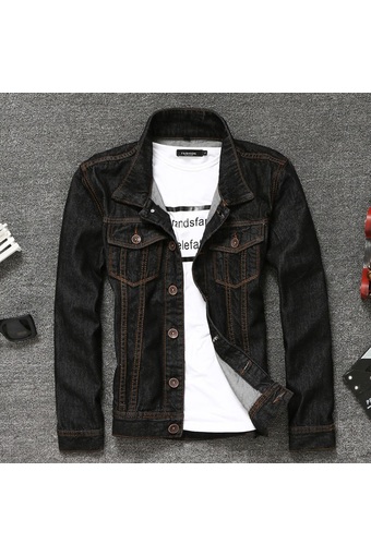 HappyU เสื้อยีนส์ แจ็คเก็ต Jacket Jeans MB08 - Black