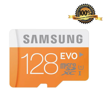 Samsung เมมโมรี่การ์ด Micro SD Card Class 10 Satisfaction Guaranteed 100％ 128GB 48MB/s EVO (สีส้ม)