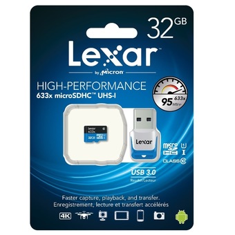 Lexar 32GB Micro SD 633x with USB3.0 Card Reader (95MB/s)