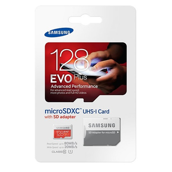 Samsung เมมโมรี่การ์ด 128GB EVO Plus Micro SD with SD Adapter (80MB/s)