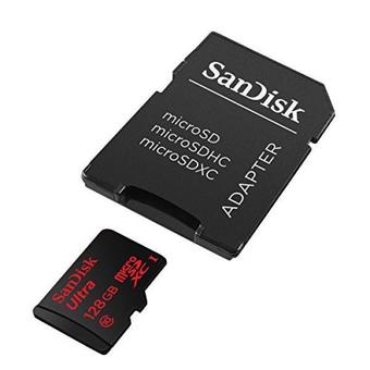 SanDisk Ultra 128GB Ultra Micro SDXC UHS-I/Class 10 Card with Adapter (SDSQUNC-128G-GN6MA) [Newest Version]