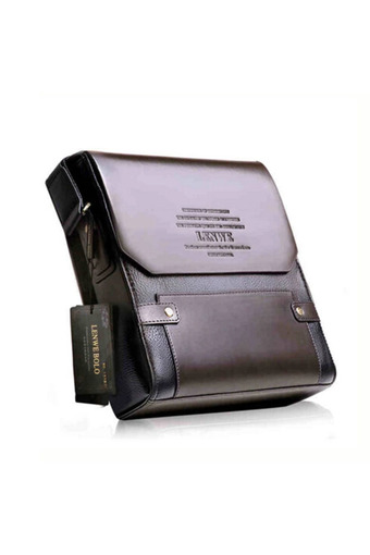 LENWEBOLO Shoulder bag กระเป๋าสะพายไหล่ หนัง PU รุ่นx110-1(สีดำ)