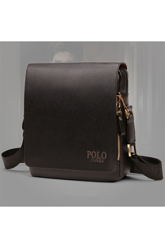 Male Pack Single Shoulder Handbag Messenger Bag Briefcase Men Business Casual Leather Backpack Bag Small Tote (Vertical / Black / Big Size) - Intl
