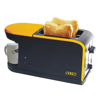 OTTO เครื่องปิ้งขนมปังพร้อมเครื่องชงกาแฟ รุ่น CM-020 (สีเหลือง)