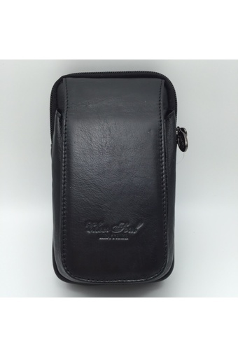 Chinatown Leatherกระเป๋าหนังแท้ใส่มือถือร้อยเข็มขัดรุ่นมือถือหนังแท้3เครื่องฝายาวตั้งiphone6+สีดำ