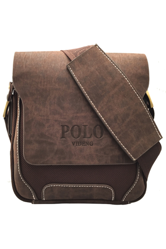 VP-7S Oxford Leather Messenger Bag for Men Brown