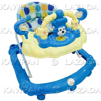 K.baby รถหัดเดินหน้า ปรับระดับได้พร้อมเสียงดนตรี หน้าลิง (สีฟ้า)