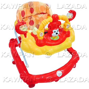 K.baby รถหัดเดินหน้า ปรับระดับได้พร้อมเสียงดนตรี หน้าลิง (สีส้ม)