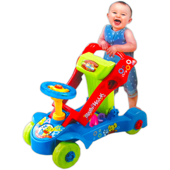 Worktoys รถผลักเดิน รถขาไถ เปลี่ยนหน้าได้ Multi-Functional Education Walker (สีฟ้า)